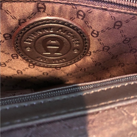 Etienne Aigner Genuine leather Dark Brown Shoulder, Crossbody Bag - Picture 4 of 6